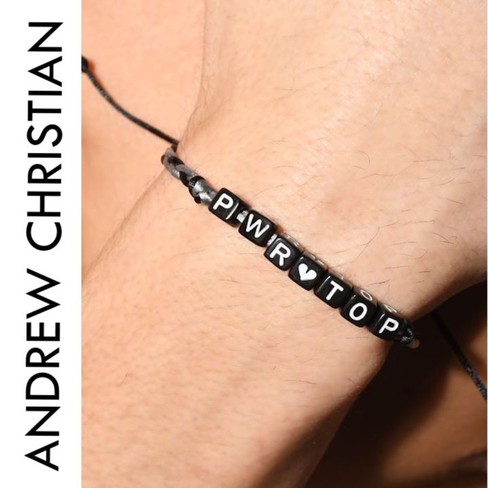 Andrew Christian Power Top Bracelet New with tags Plastic blocks adjusting cord - Picture 1 of 3